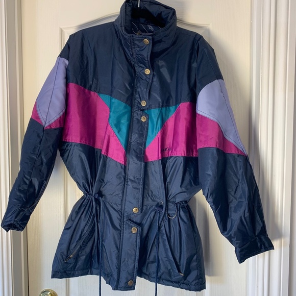 Boréal Other - Boréal Vintage 90s Colorblock Winter Coat – Drawstring Waist – Size 12 see desc